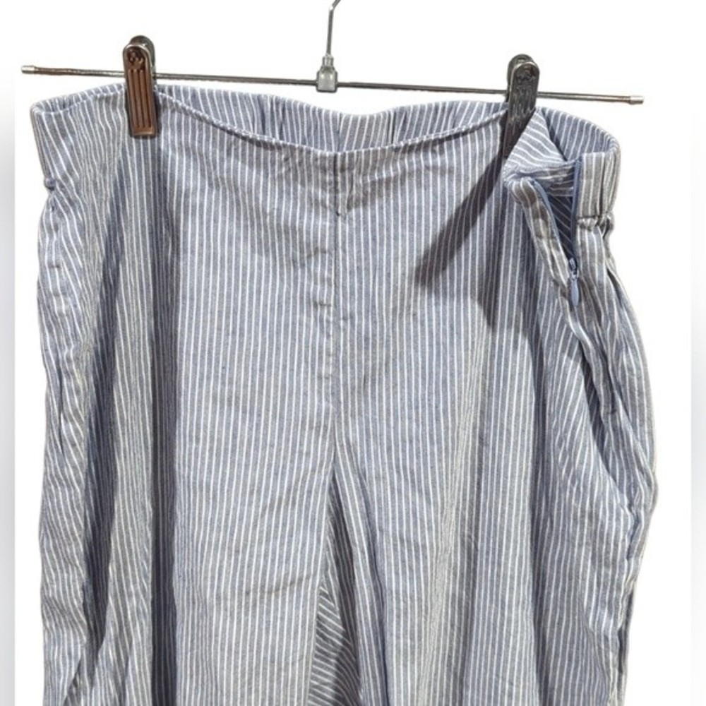 J. Jill Linen Blend Stretch Button Accented Side Zip Ankle Pants Size Medium - Picture 3 of 11